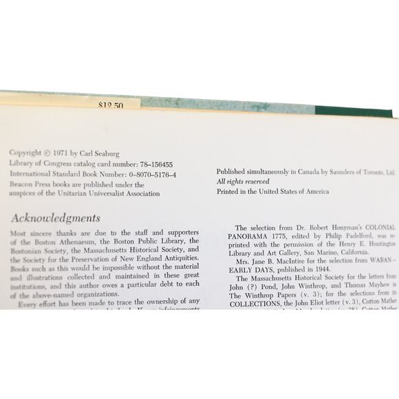 Boston Observed by Carl Seaburg Hardcover Book Beacon Press w/ Dust Jacket - Picture 8 of 13